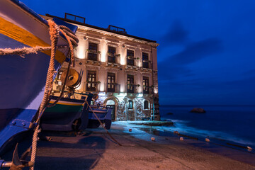 The picturesque fishing village of Chianalea at nightfall, province of Reggio Calabria IT