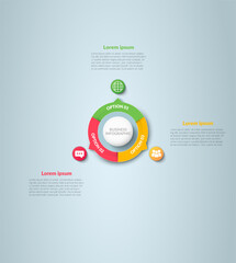 Vector circle infographic, cycle diagram, graph, presentation chart. Business infographics concept with 3 options, parts, and steps. Business Infographic processes. Creative concept for infographic	