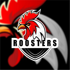 Roosters head vector desaign illustration