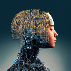 Artificial intelligence created with Generative AI technology