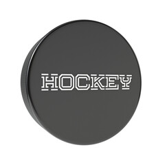 Hockey puck isolated transparent background 3d rendering
