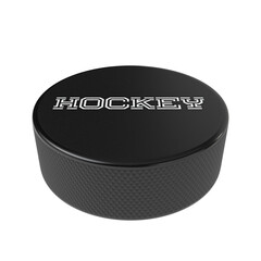 Hockey puck isolated transparent background 3d rendering
