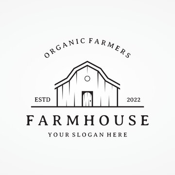 Home or barn logo template design or organic farm barn and vintage animal farm house.Vintage country logo.