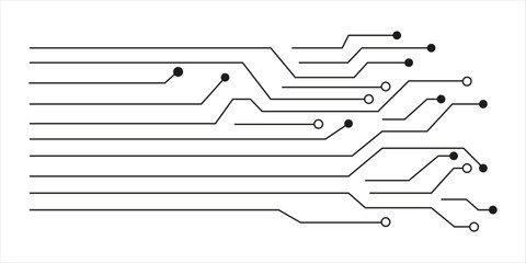 circuit board lanes communication technology vector illustration on white background
