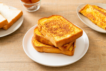french toast on white plate