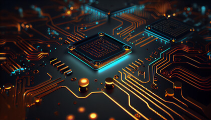 Abstract tech background with circuit patterns