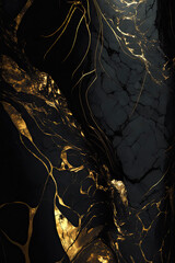 Obraz na płótnie Canvas Dark marble with gold veins background texture wallpaper