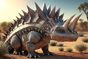 Stegosaurus Dinosaur CGI render