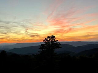 sunset in the mountains