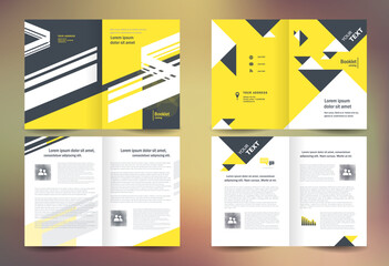 Brochure set folder geometric triangle line stripes abstract theme
