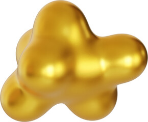 Abstract golden shape, 3d render
