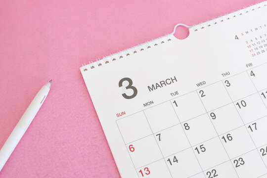 3月のカレンダー　春イメージ