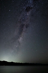 Starry Night Sky over water with Milky Way Galaxy