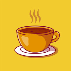 cup of hot coffee illustration vector