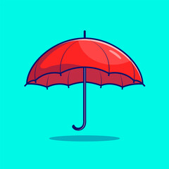 red umbrella logo vector illustration