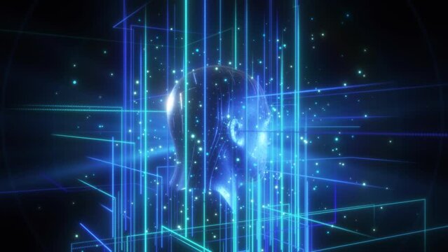 デジタルヒューマン。デジタルテクノロジーの背景素材。AIや近未来やシステムエンジニアのデザインに合います