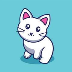 cute cat smile cartoon illustration