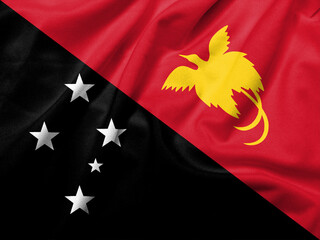3D Flag of Papua New Guinea satin