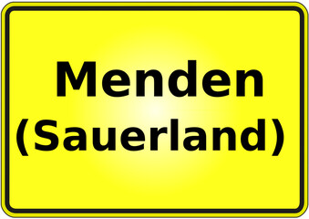 Stadteingangsschild Deutschland Stadt Menden (Sauerland)