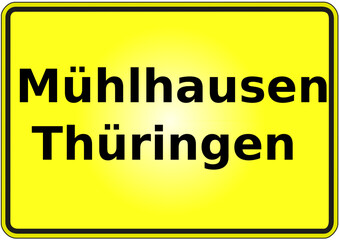 Stadteingangsschild Deutschland Stadt Mühlhausen - Thüringen