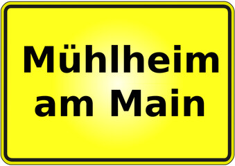 Stadteingangsschild Deutschland Stadt Mühlheim am Main