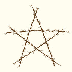 Tree branch line star symbol