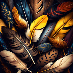 Feather background image, Ai generated