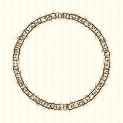 Tree branch runes circle frame
