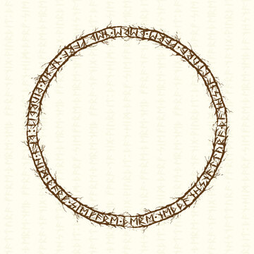 Tree branch runes circle frame