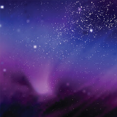 Obraz premium Deep space galaxy purple