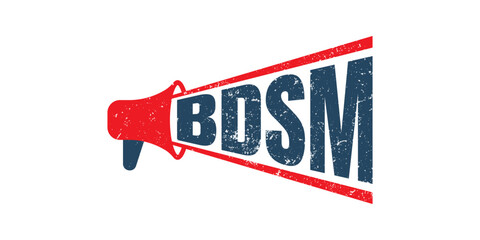 Megaphone BDSM Rubber Stamp, vector graphic red grunge