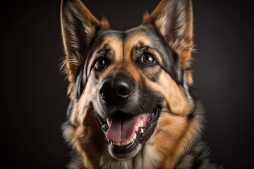 Fototapeta premium Cute German Shepherd Dog, Generative AI