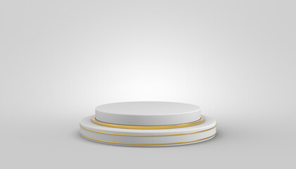 3d White background products display podium scene with geometric platform. 3d render with podium. stand to show cosmetic products.
