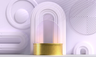 Background for advertising banners with gold pillar