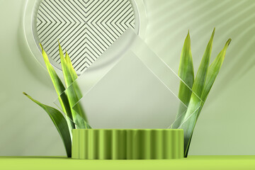 Background for advertising banners with green plants
