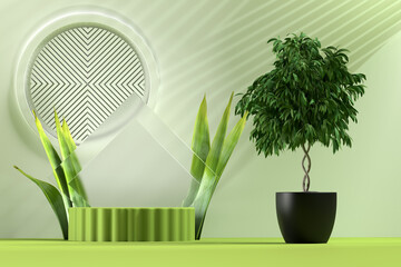 Background for advertising banners with green plants