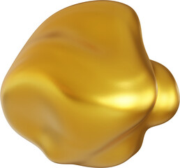 Abstract golden shape, 3d render
