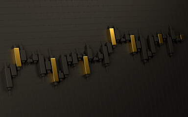 3d White Chart finance on white background
