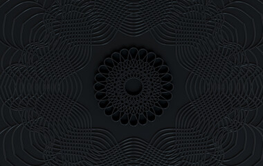 3d black arabic metal pattern
