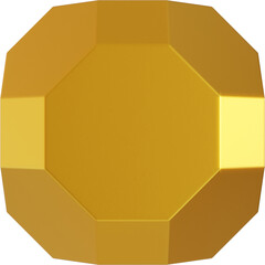 Abstract golden shape, 3d render