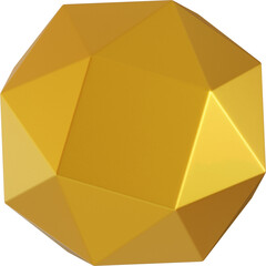 Abstract golden shape, 3d render