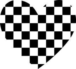 Obraz premium Black and white heart illustration. PNG with transparent background