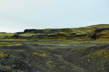 Colourful hills in the south of Iceland