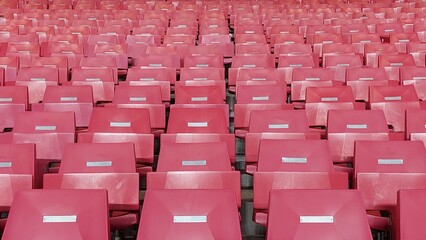 Football stadium with empty seats row