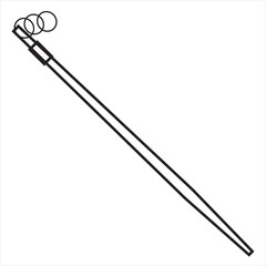 Vector, Image of camping stick, Black and white color, with transparent background