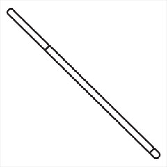 Vector, Image of billiard stick, Black and white color, with transparent background