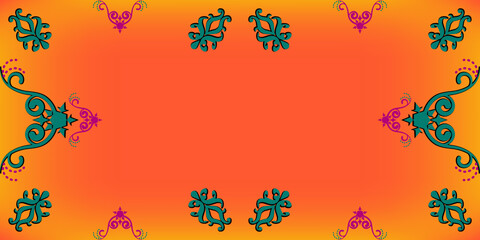 Frame for text with a pattern in Arabic, Asian style.