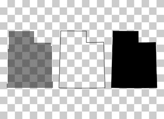 Set of Utah map shape, united states of america. Flat concept icon symbol vector illustration