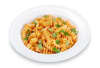 Tasty Italian pasta with tomato sauce