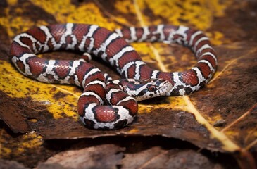 Juvenile Eastern Milk snake field guide macro portrait 